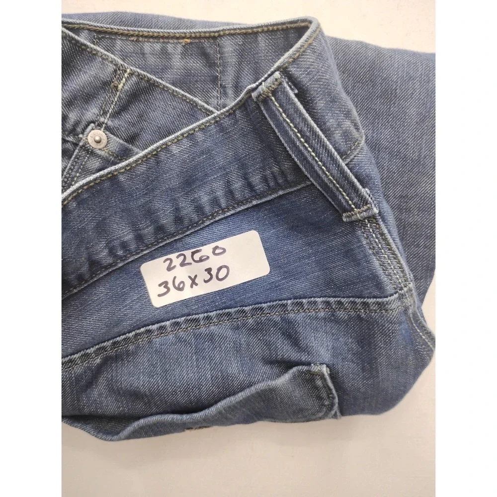 Levis 514 Slim Straight Fit Jeans Pants Dark Blue Denim Pocket Flaps 36x30